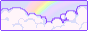 mini button with lavender clouds and pastel rainbow.